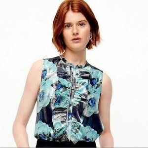 NWT J. Crew Ruttle Jacquard Sleeveless Blouse